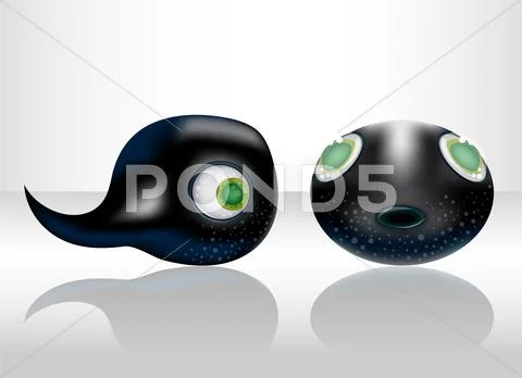 Isolated cute tadpole. Stock Illustration