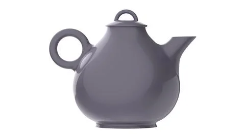 Isolated cute teapot ceramic for tea time 3d illustration render beverage Stock Illustration