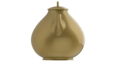 Isolated cute teapot ceramic for tea time 3d illustration render beverage Stock Illustration