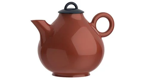 Isolated cute teapot ceramic for tea time 3d illustration render beverage Stock Illustration
