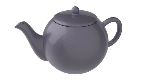 Isolated cute teapot ceramic for tea time 3d illustration render beverage Stock Illustration