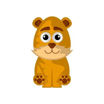 Isolated cute tiger on white background Stock Illustration
