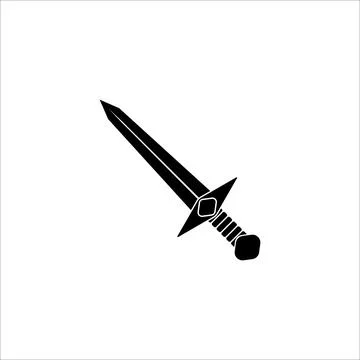 An isolated cutlass icon on a white background. Fantasy Warrior sword weapo.. Stock Illustration