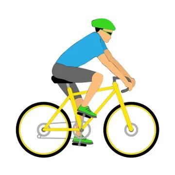Isolated cyclist with contour Stock Illustration