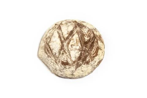Isolated dark bread loaf on white background. Stock Photos