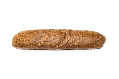 Isolated dark bread loaf on white background. Stock Photos