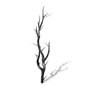 Isolated dark burs tree over white Stock Illustration