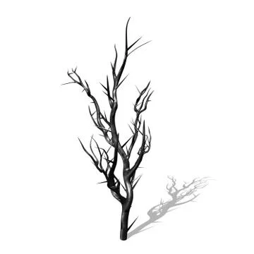 Isolated dark burs tree over white Stock Illustration