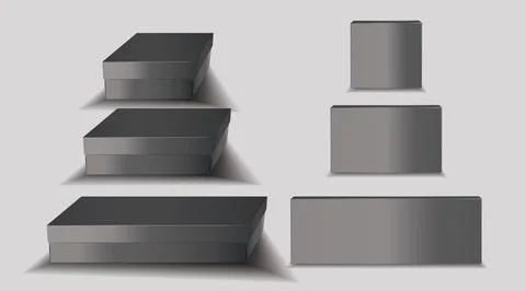 Isolated Dark Gray Box Mockup EPS Vector EPS Vector Stock Illustration