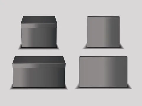 Isolated Dark Gray Box Mockup EPS Vector EPS Vector Stock Illustration