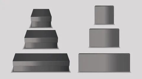 Isolated Dark Gray Box Mockup EPS Vector EPS Vector Stock Illustration