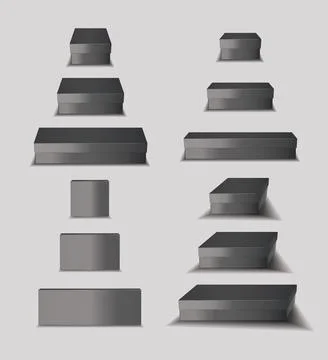 Isolated Dark Gray Box Mockup EPS Vector EPS Vector Stock Illustration