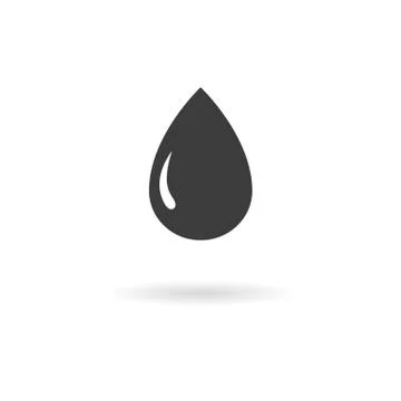 Isolated dark grey icon for drop of water, oil, gas, petrol  on white backgro Stock Illustration