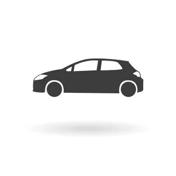 Isolated dark grey icon for hatchback car - cargo, transport, etc. on white b Stock Illustration