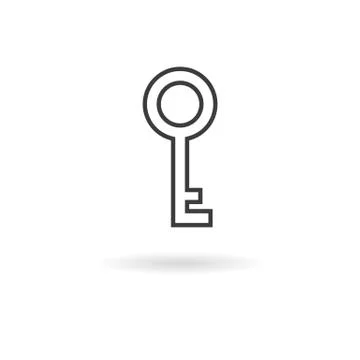 Isolated dark grey icon for key (private, login, access, ...) on white backgr Stock Illustration