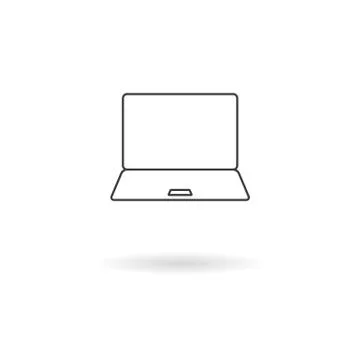 Isolated dark grey icon for notebook (pc, laptop, computer)  on white backgro Stock Illustration