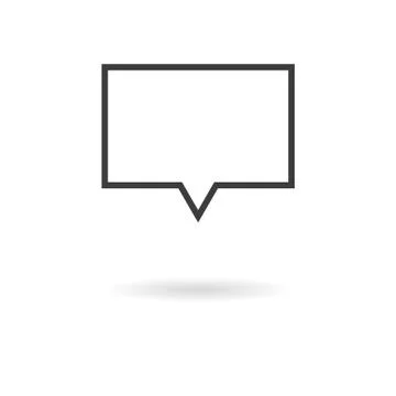Isolated dark grey icon for rectangular speech bubbles Stock Illustration