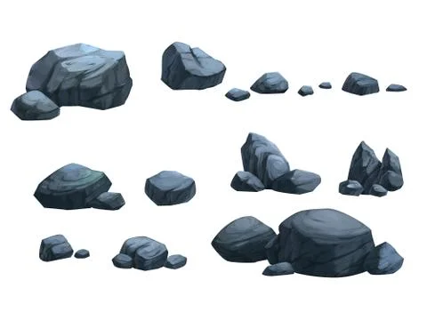 Isolated dark stone Stock Illustration