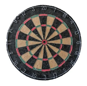 Isolated Dart Board Foto stock