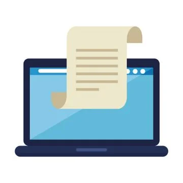 Isolated data document and laptop vector design Illustrazione stock