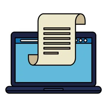 Isolated data document and laptop vector design Stock Illustration