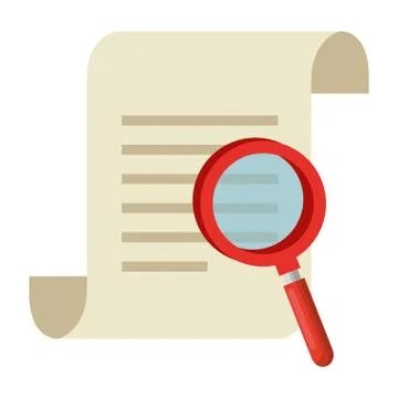 Isolated data document and lupe vector design Stock Illustration