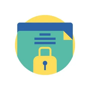 Isolated data document and padlock vector design Stock Illustration