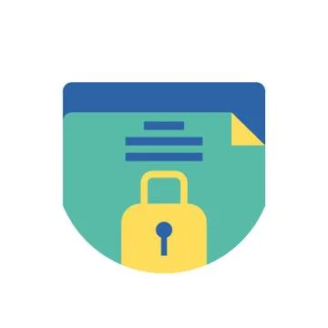 Isolated data document and padlock vector design Stock Illustration