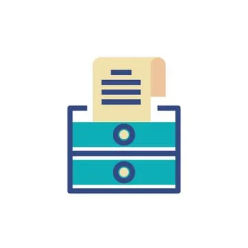 Isolated data document inside furniture vector design Illustrazione stock