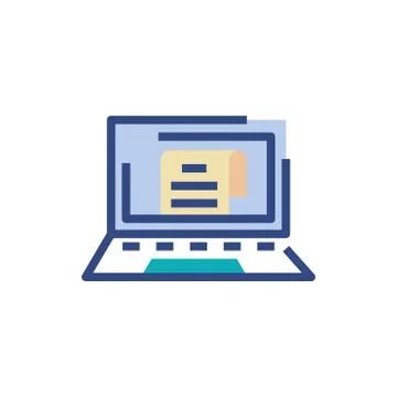 Isolated data document inside laptop vector design Stock Illustration