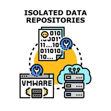 Isolated data repositories securing information technology infrastructure Stock Illustration