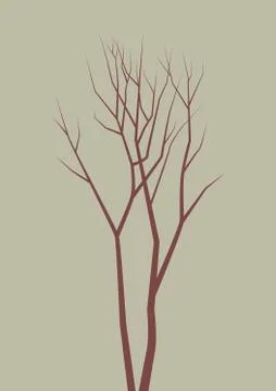 Isolated dead tree Stock Illustration