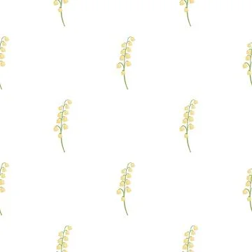 Isolated decorative seamless pattern with orange lily of the valley elements. Illustrazione stock