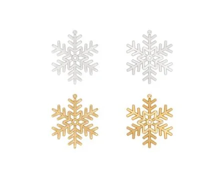 Isolated decorative snowflake for Christmas tree on white background Stock Illustration