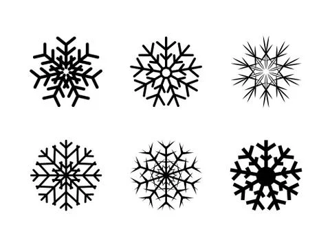Isolated decorative vector snowflakes winter christmas set Illustrazione stock