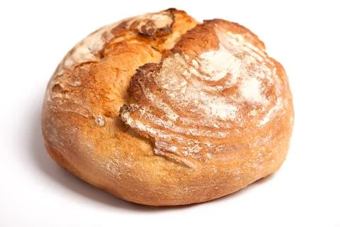 Isolated delicious fresh bread on a white background Stock Photos
