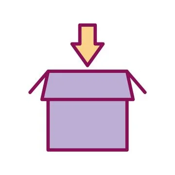 Isolated delivery box and arrow line and fill style icon vector design Stock Illustration
