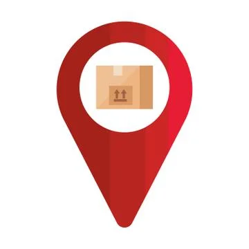 Isolated delivery box inside gps mark vector design Stock Illustration