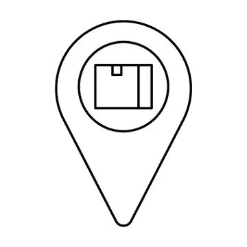 Isolated delivery box inside gps mark vector design イラスト素材