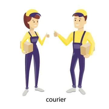 Isolated delivery couple. イラスト素材