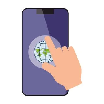 Isolated delivery world map sphere inside smartphone vector design Stock Illustration