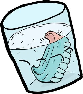 Isolated Dentures in Water Stock Illustration