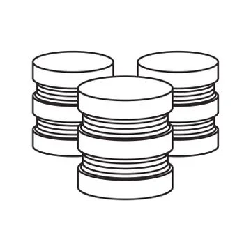 Isolated device and data base design Illustrazione stock