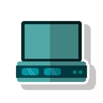 Isolated device with display and data base design Illustrazione stock