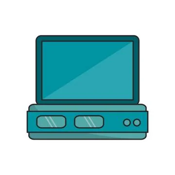 Isolated device with display and data base design Stock Illustration