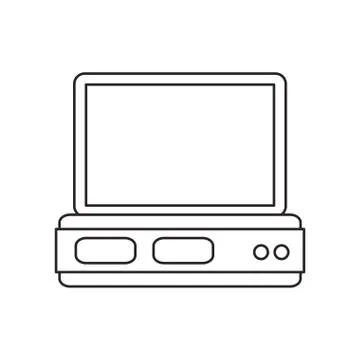 Isolated device with display and data base design Illustrazione stock