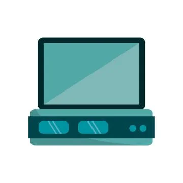 Isolated device with display and data base design Illustrazione stock