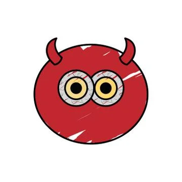 Isolated devil face cartoon Stock Illustration