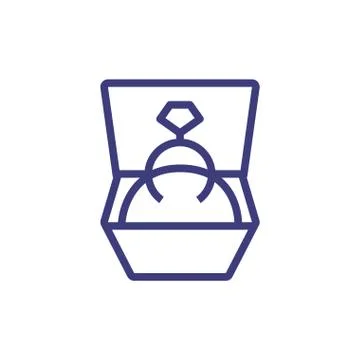Isolated diamond ring inside box vector design Illustrazione stock