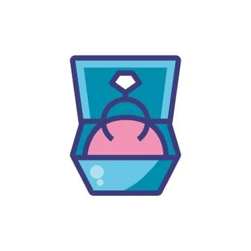 Isolated diamond ring inside box vector design Illustrazione stock